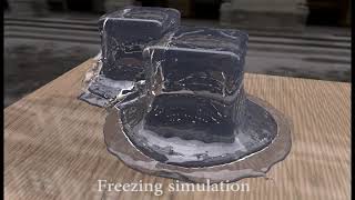 Visual simulation of freezing ice with air bubbles