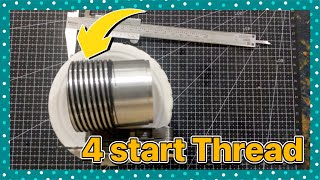 How to make 4 start thread on lathe machine #threadturning#minilathe#latheoperations
