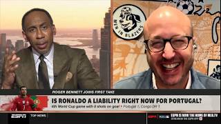 FIRST TAKE | Roger Bennett Joins Stephen A Smith, says Ronaldo is a liability right now for Portugal