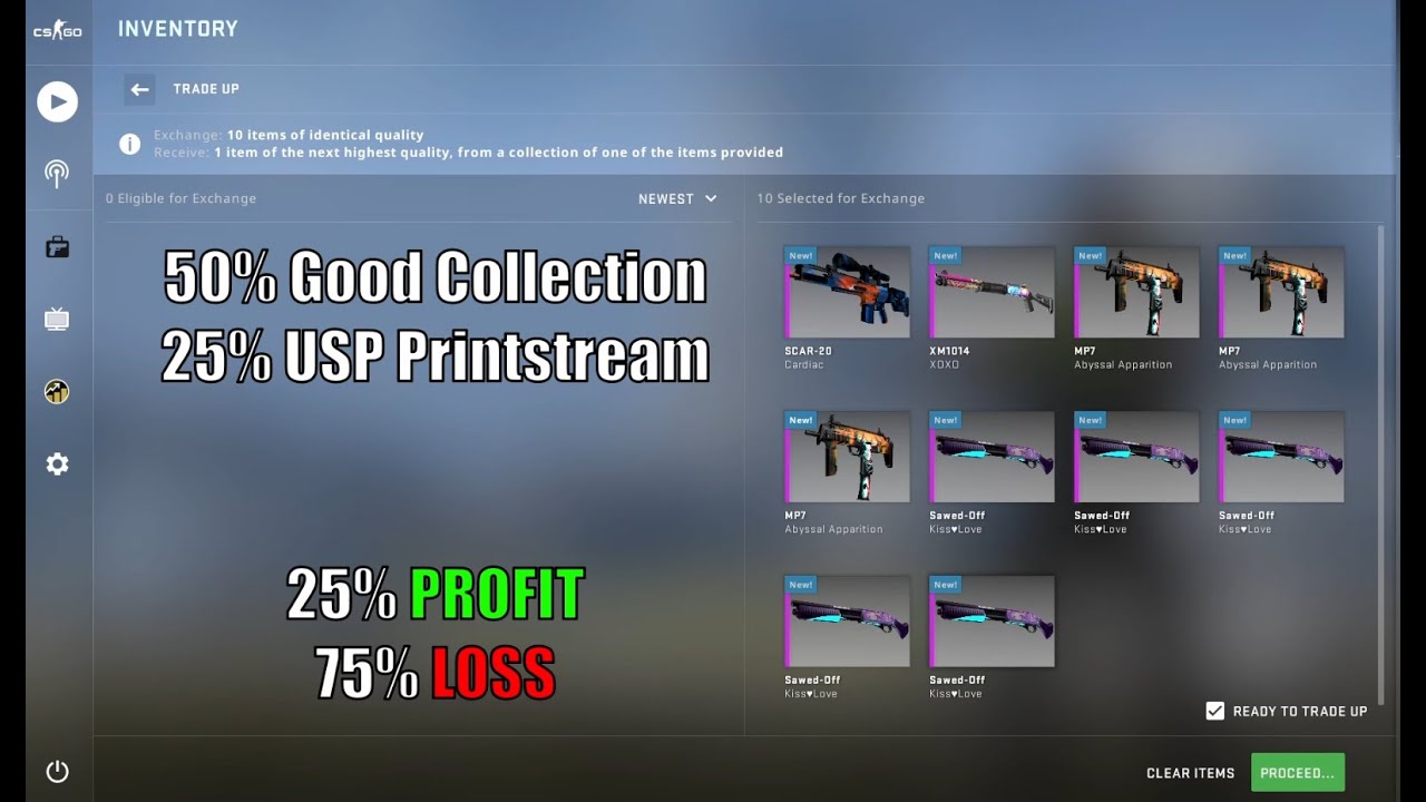 25 usp printstream csgo trade up.. YouTube