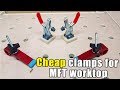 Toggle clamp and T-Track clamp upgrade for MFT style workbench. Cheap clamping solution for MFT top.