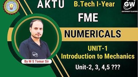 FME I UNIT-1 I NUMERICALS I ONE SHOT REVISION I by M S Tomer Sir I Gateway Classes