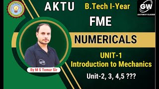 FME I UNIT-1 I NUMERICALS I ONE SHOT REVISION I by M S Tomer Sir I Gateway Classes