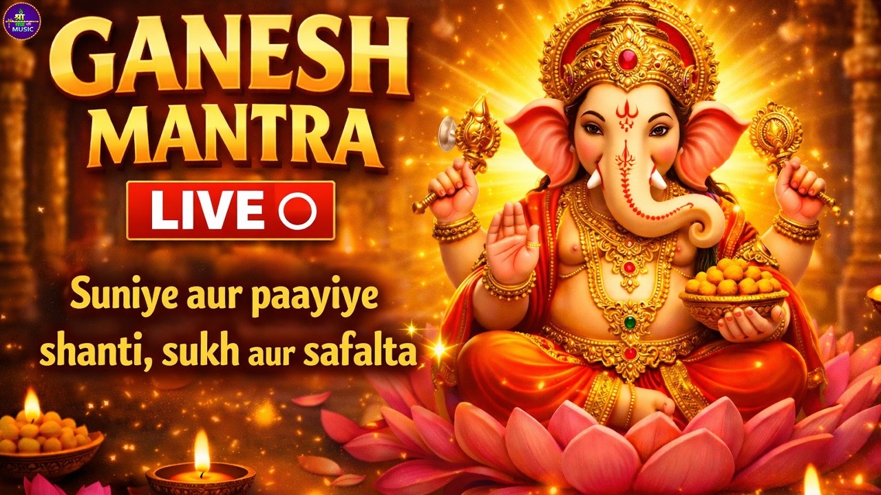 LIVE : बुधवार स्पेशल : गणेश मंत्र -Ganesh Mantra : ॐ गं गणपतये नमो नम : Om Gan Ganpataye Namo Namah