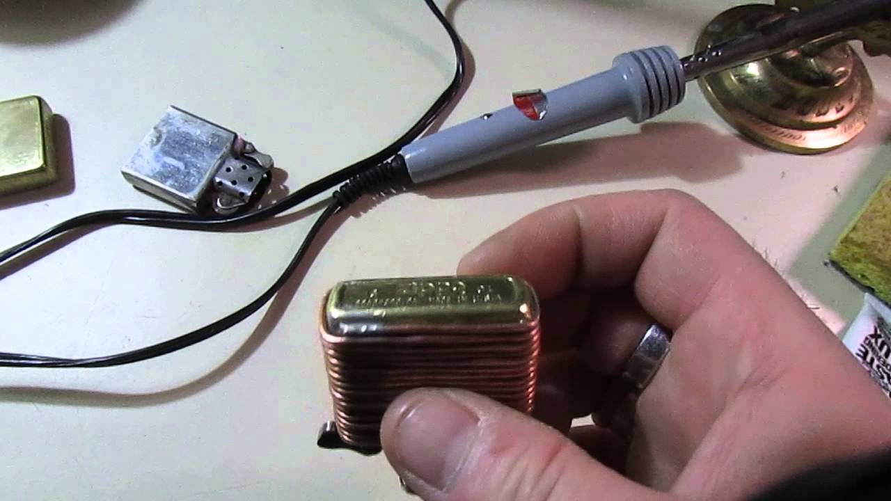 Soldering copper wire onto my brass Zippo pt1 YouTube