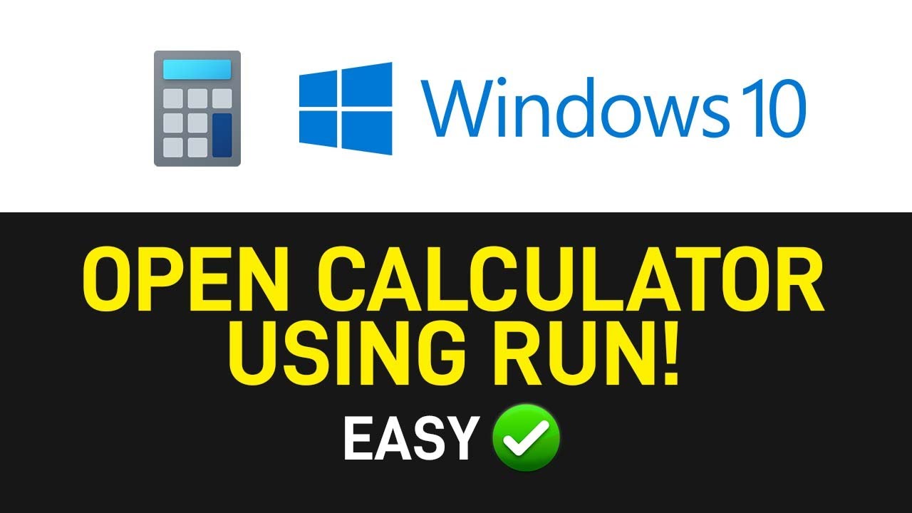 How To Open Calculator On Windows 10 Using RUN YouTube