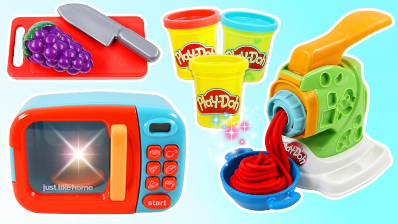 Making Rainbow Play Play Doh Pasta with Noodle Extruder!