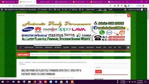 Walton Primo D9 Flash File Firmware MT6739 8.1 Oreo Frp & Fastboot Mode Fix Care Firmware