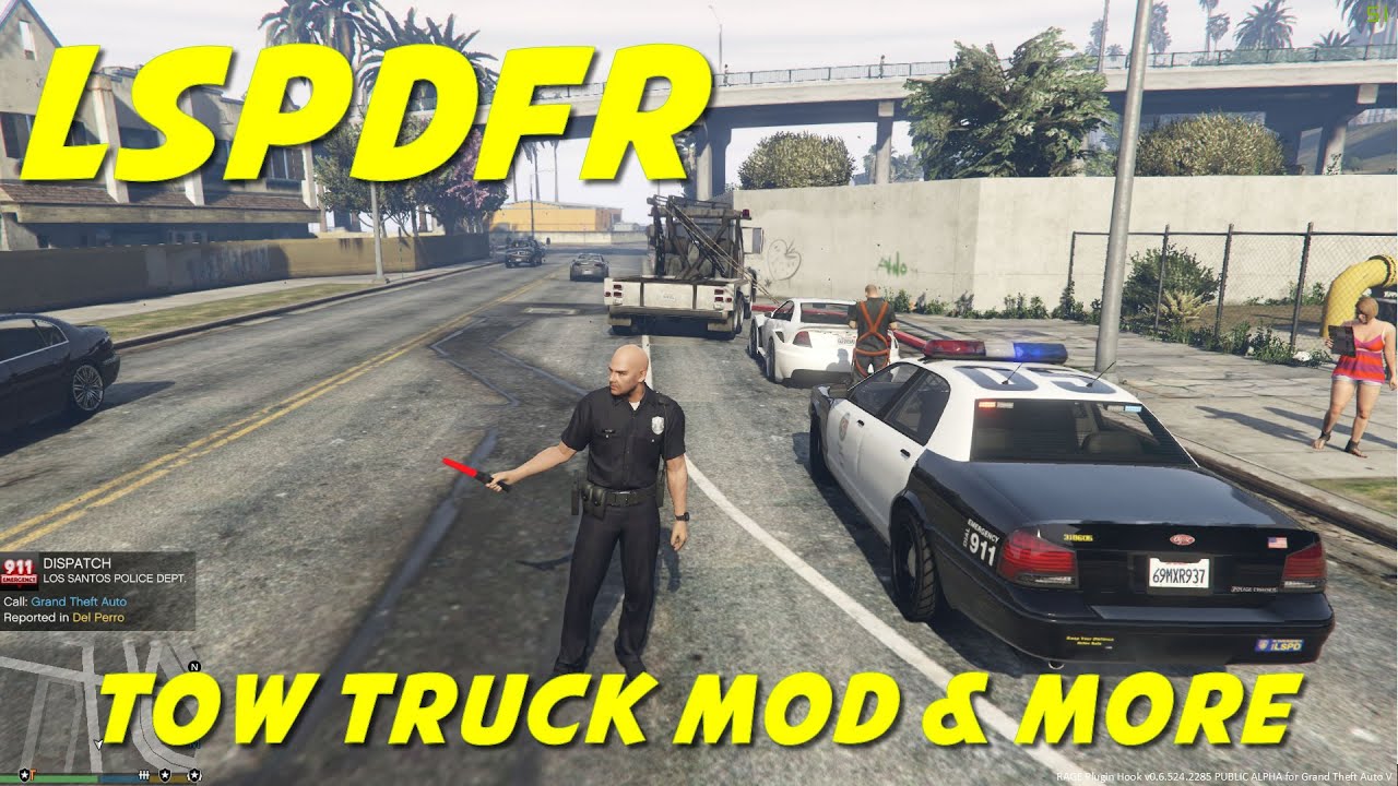 GTAV LSPDFR, Tow Truck Mod & Ambience 1.0 Mod YouTube