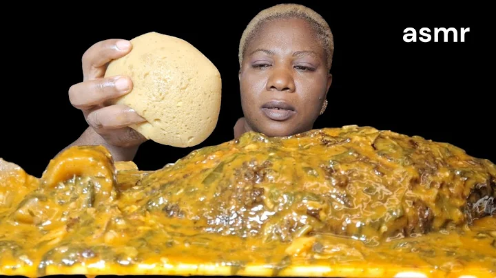African food mukbang / fufu with Achi soup. Nigeria food ASMR mukbang