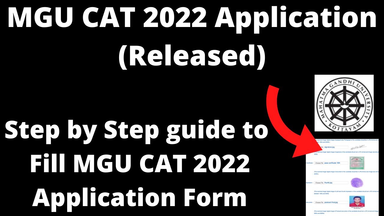 MGU CAT 2022 Application (Released) - How to Fill MGU CAT 2022 Application Form Online Mode