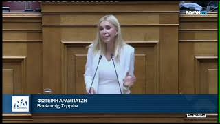 08/07/2023 Ομιλία Φωτεινής Αραμπατζή στη συζήτηση επί  των Προγραμματικών Δηλώσεων της Κυβέρνησης