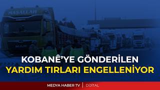 Kobanêye Gönderi̇len Yardim Tirlari Suruçta Bekleti̇li̇yor