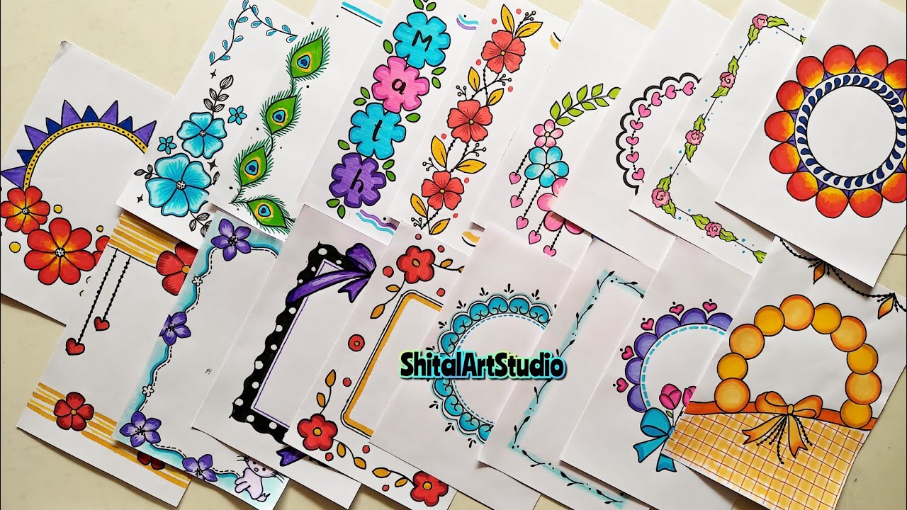 20 AMAZING BORDER DESIGNS/PROJECT WORK DESIGNS/A4 SHEET/FILE/FRONT PAGE ...