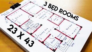 23 x 43 ghar ka details II 23 x 43 ghar ka naksha II 23 x 43 house design