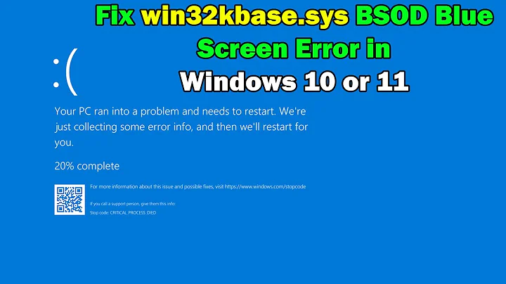 How To Fix win32kbase.sys BSOD Blue Screen Error in Windows 10 or 11