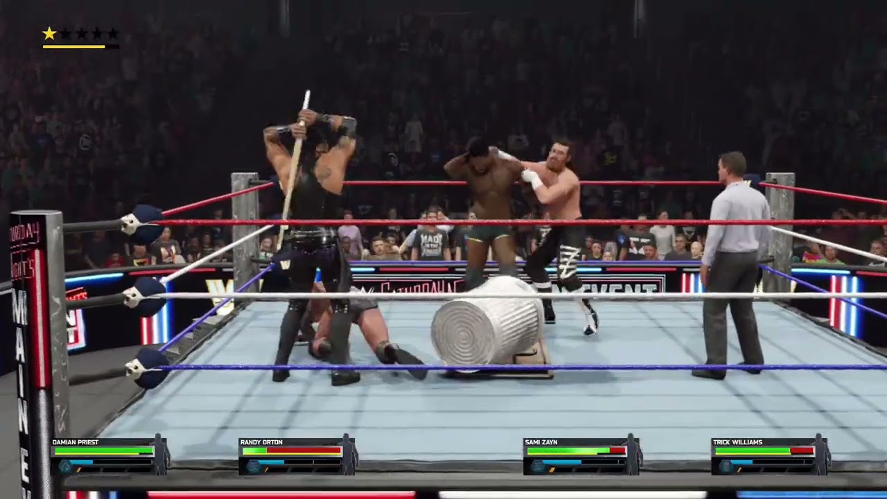 Damian Priest Vs Randy Orton Vs Sami Zayn Vs Trick Williams Fatal 4 Way Match Main Event Saturday 