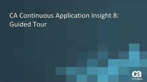 Guided Tour of DevTest Solutions Application Insight Features