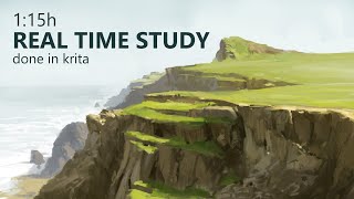 Real Time Study in Krita - Coastal Cliff