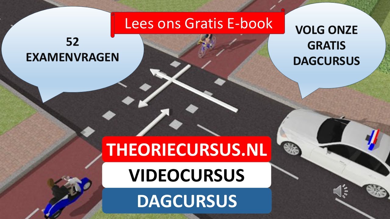 52 auto theorie-examen vragen | Inclusief de nieuwste vragen van het CBR | Theoriecursus.nl
