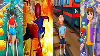 Spider Hero Boy VS Subway escape casual surfers VS Subway Runner Surfer VS Hollywood Run Gameplay screenshot 5
