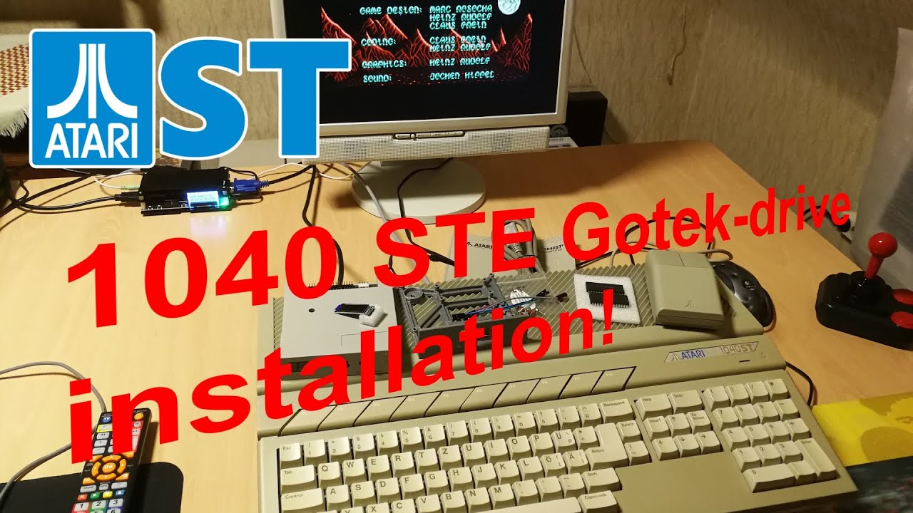Atari 1040 STE with Gotek Floppy-emulator and 3D-printed frame