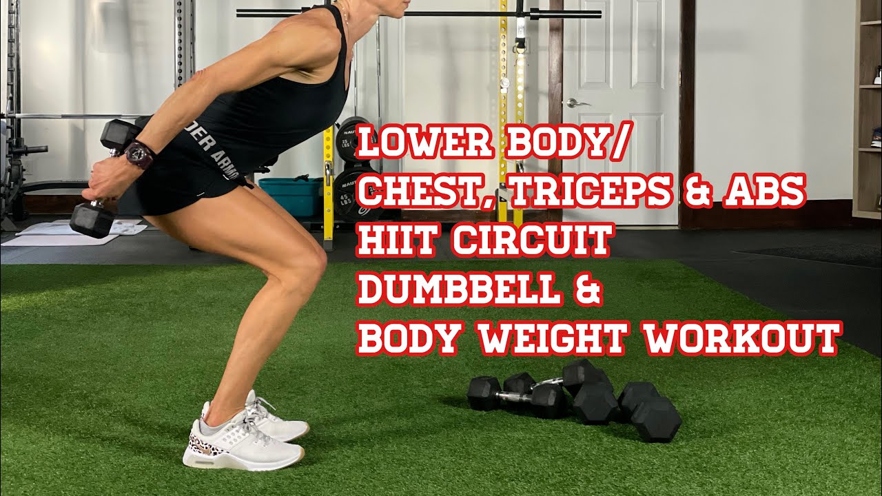 Tone & Sculpt LOWER BODY/ CHEST, TRICEPS & ABS HIIT circuit dumbbell