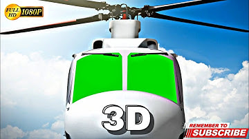Helicopter Green screen 3d animation no copyright ©️ is free to use #greenscreen #halicopter