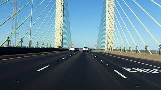 The first cable-stayed bridge in texas was this structure built from
1988-91. longest span is 640 ft and it spans just shy of two miles
total across t...