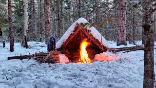 3 Winter Camping Shelters in 10 minutes, complete and warm survival shelter, Bushcraft and Hot Tent by Joshua Gammon 72,555 views 1 year ago 10 minutes, 18 seconds