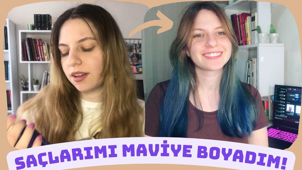 Saçlarımı maviye boyadım! Jeans color ile saç boyama💙 YouTube Saçlarımı maviye boyadım! Jeans color ile saç boyama💙 YouTube