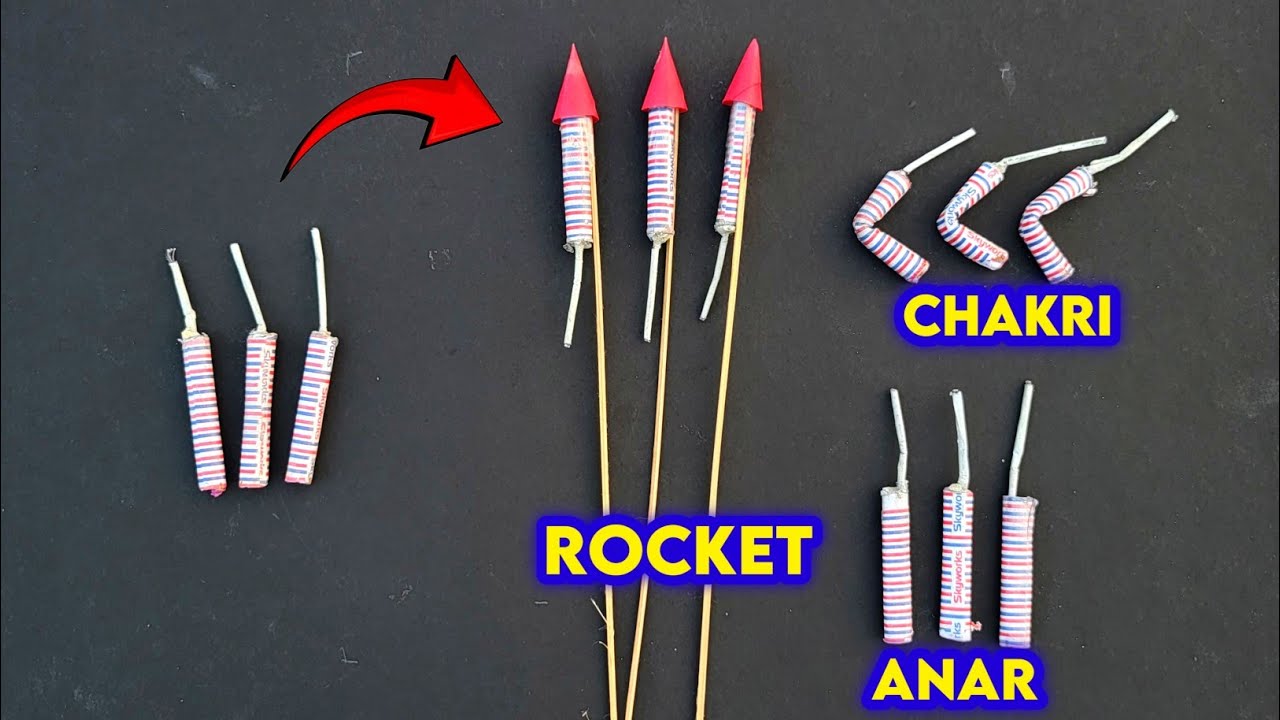 Making Chakri Rocket Anar from bijli cracker , how to make rocket , how to make chakri , Anar making