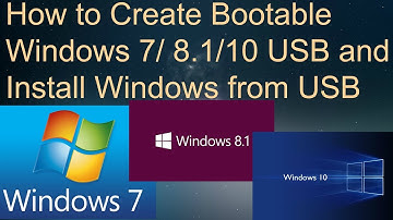 How to Create Bootable Windows 7/ 8.1/10  USB and Install Windows from USB