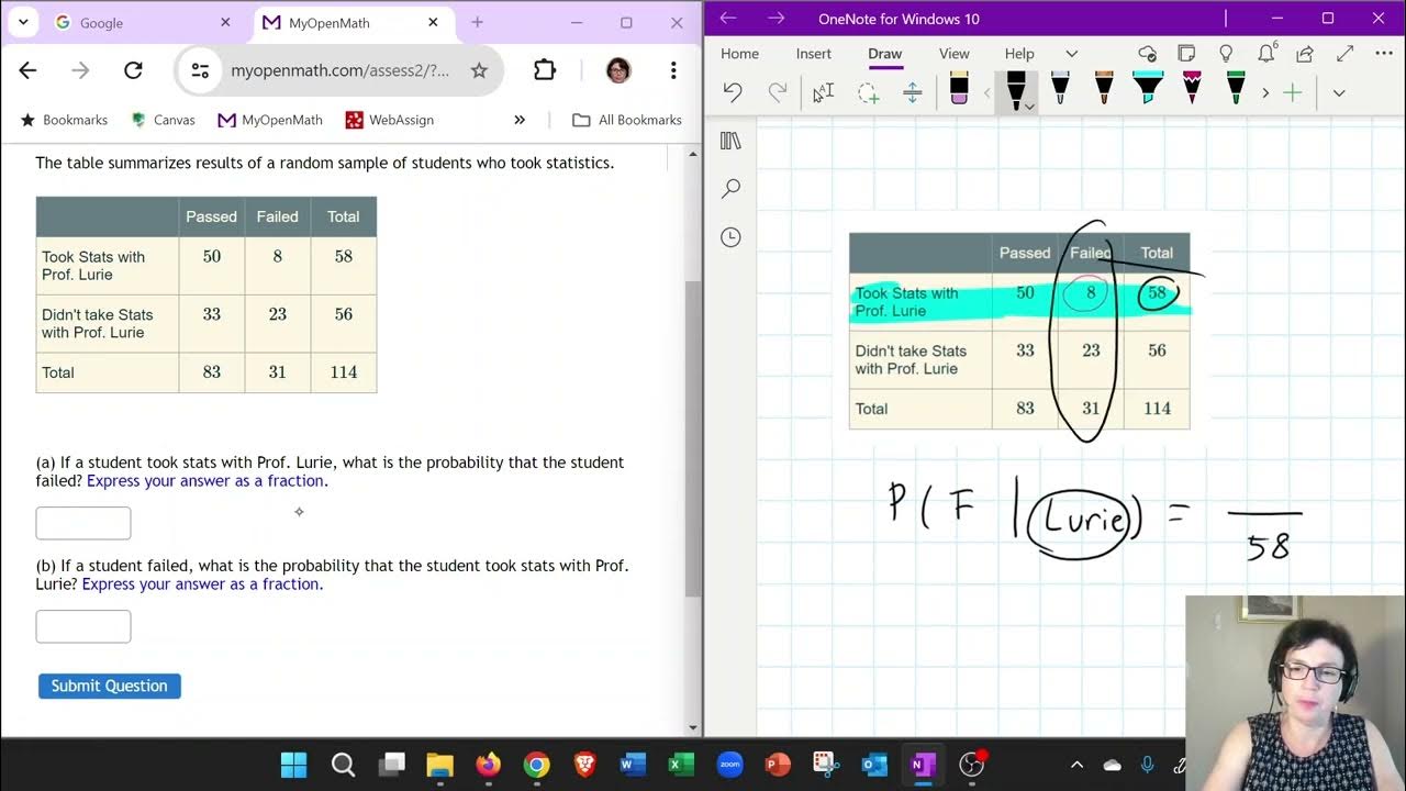 Conditional probability from contingency table - YouTube