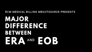 Major Difference Between ERA and EOB | RCM | Medical Billing | MBOutsource | Pratik Gujar