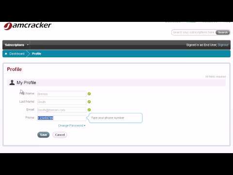 End User View/Edit Profile