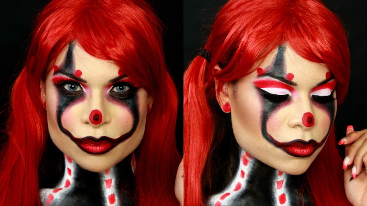 MAQUILLAJE PAYASA PARA HALLOWEEN/ IT PENNYWISE PARA MUJER - YouTube