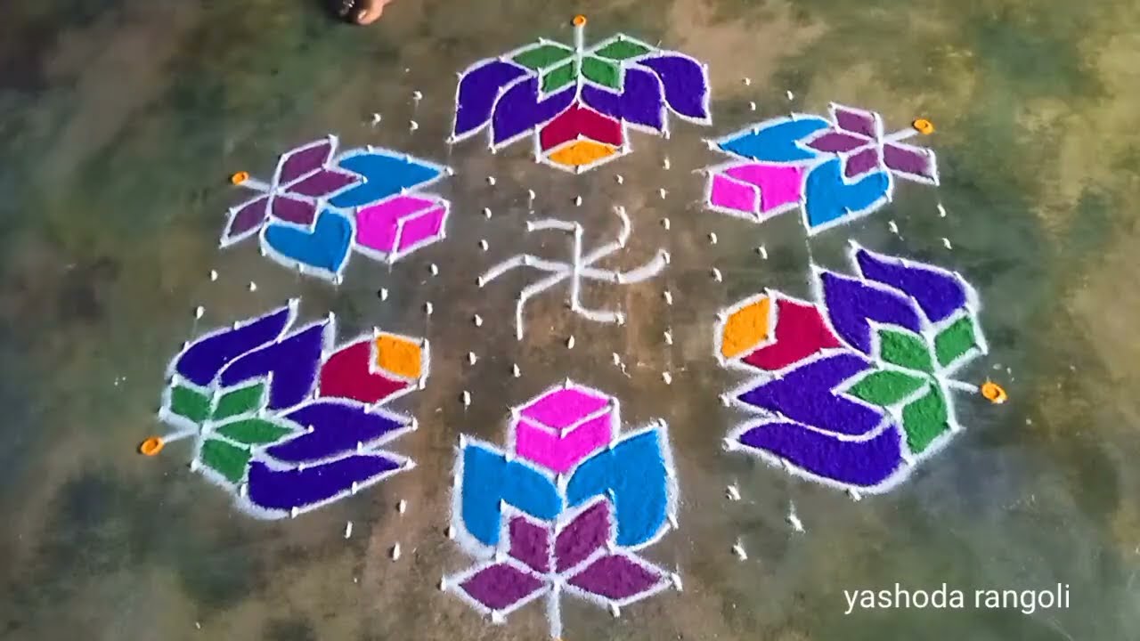 Ugadi festival special🌺 beautiful rangoli 17+9 dots easy🌺 rangoli design