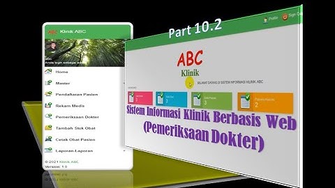 Part 10.2 - Pembuatan Sistem Informasi Klinik dengan PHP dan MySQL dan Bootstrap(Pemeriksaan Dokter)