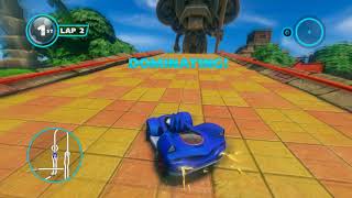 Sonic & All Stars Racing Transformed - Sonic (Acceleration) Temple Trouble (Single Race, Easy)