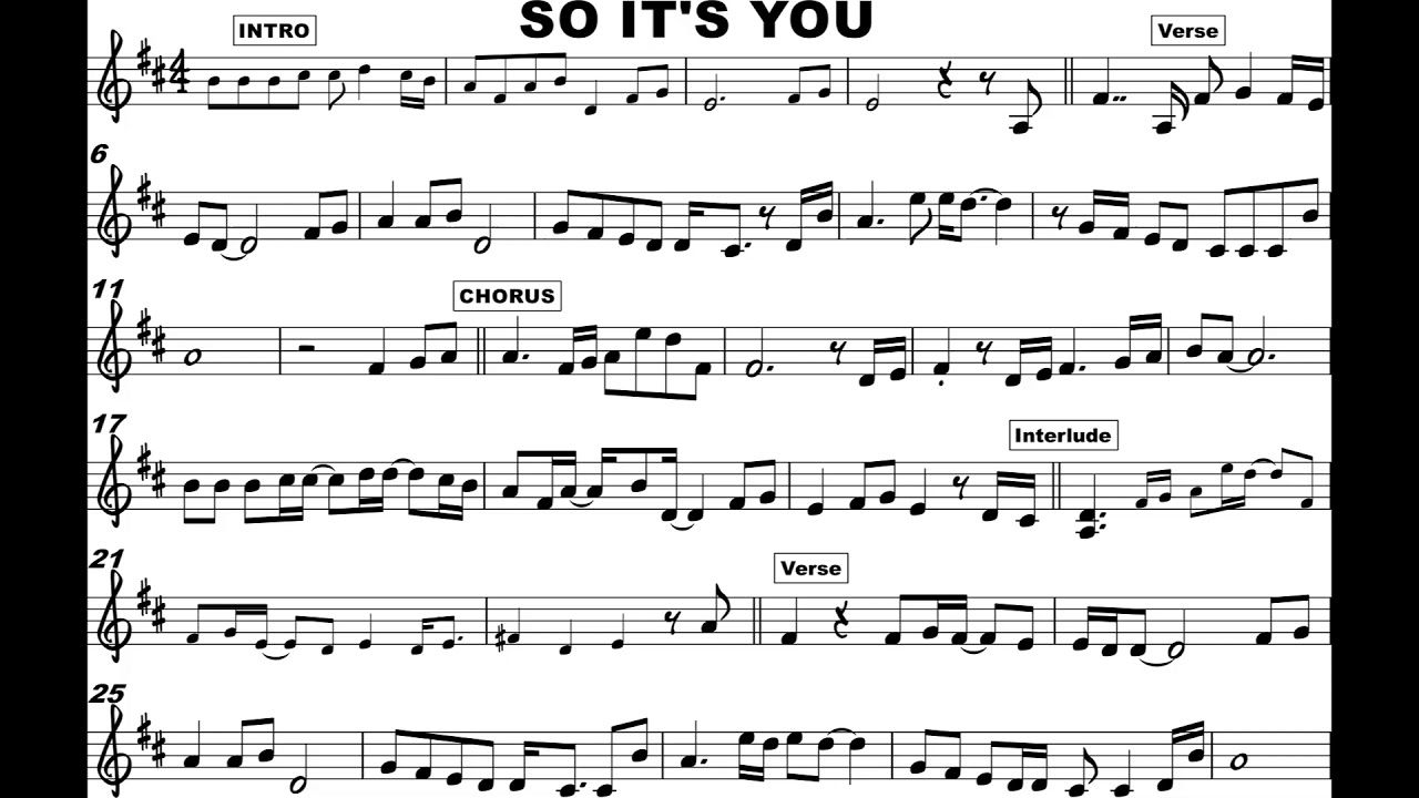 So It's You Sheet Music for Flute or Violin with accompaniment