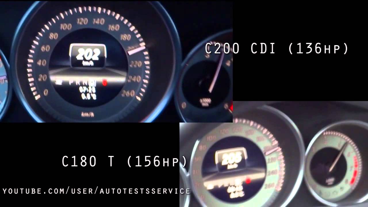 Mercedes C180 T Vs C200 Cdi 0 100 0 200 C Class C Klasse W204 Youtube
