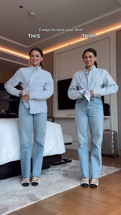 THIS or THAT? 🤍 2 ways to style a shirt! Which look feels more chic on you? ✨ #timelessfashion