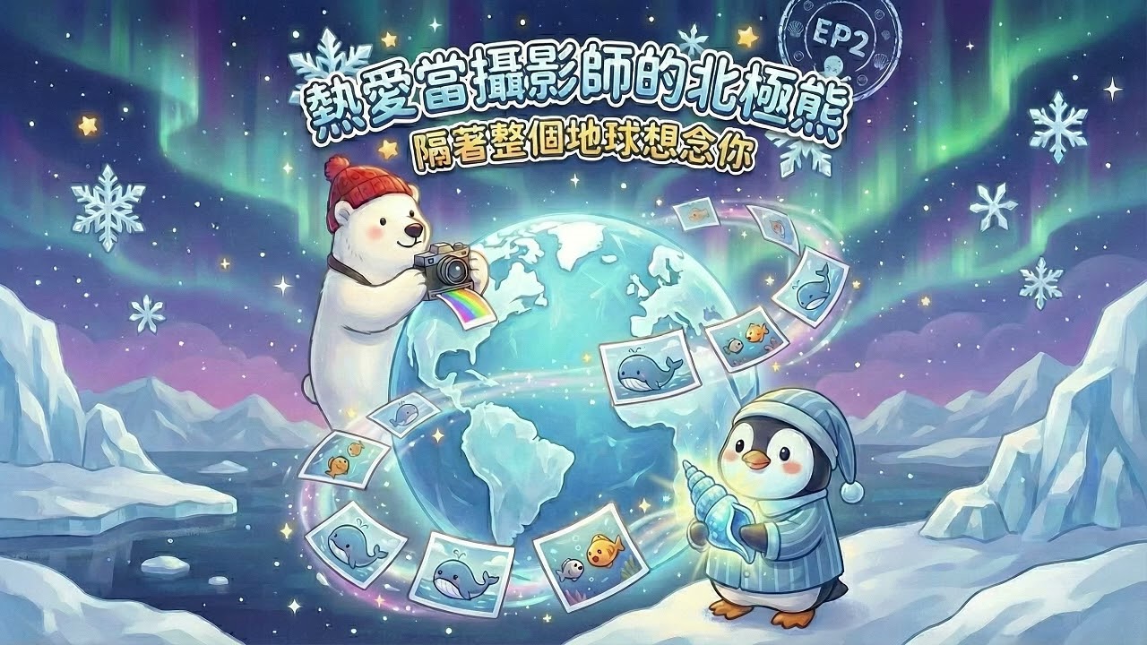 🐻‍❄️ 熱愛當攝影師的北極熊【EP2】🐧｜ 從北極漂到南極，橫跨地球的神祕明信片！