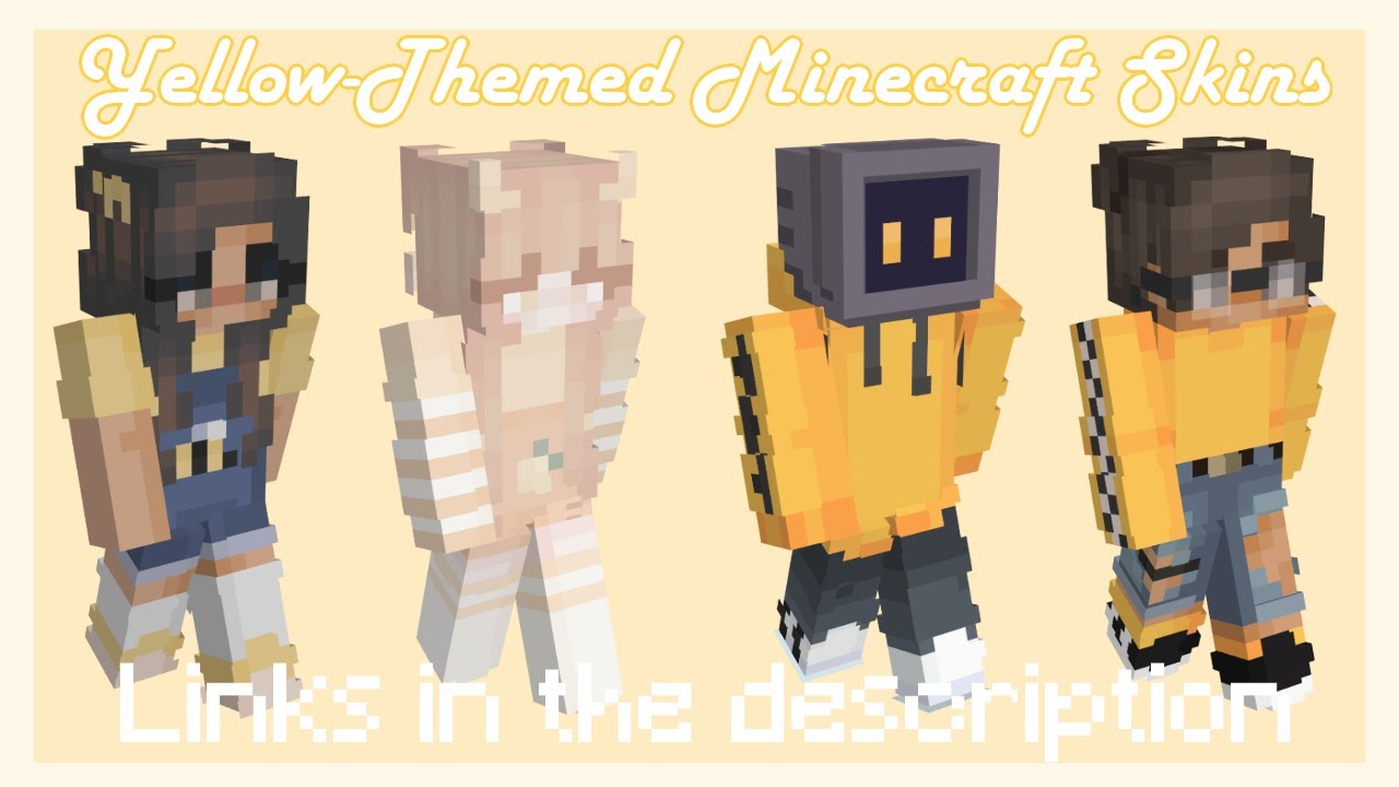 aesthetic yellow minecraft skins 🍋 | links in the description - YouTube