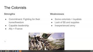 American Revolution: Advantages/Disadvantages
