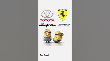 Thumbnail of Toyota Supra vs Lamborghini vs Ferrari vs Nissan GTR vs BMW vs Mustang minions style #status
