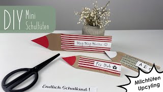 DIY Mini Schultüte | Schulanfang | Geschenkidee | Milchtüten Upcycling