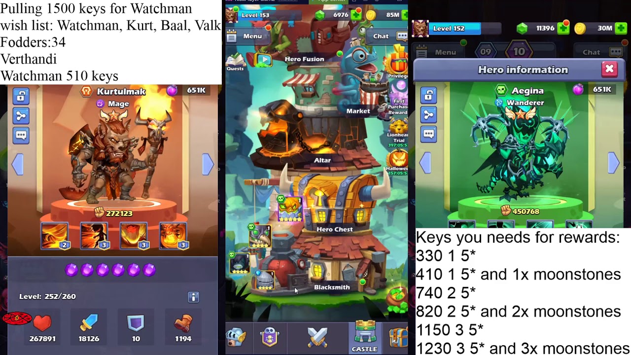 Taptap Heroes - PULLING 1500 GOLD KEYS FOR WATCHMAN