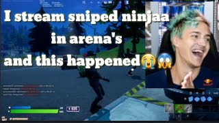#ninja fortnite #1trending I stream sniped ninja in fortnite arena's and this happened 😭🤚bannn 😱